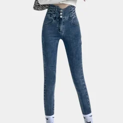 Broeken & Rokken Dames*Modieuze zomerse jeans met hoge taille voor dames