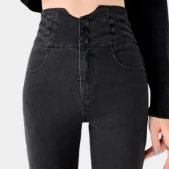 Broeken & Rokken Dames*Modieuze zomerse jeans met hoge taille voor dames