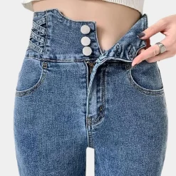 Broeken & Rokken Dames*Modieuze zomerse jeans met hoge taille voor dames