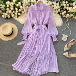 Jurken & Jumpsuits Dames*Nana - Zomerse Maxi-jurk met Stippen en Geplooide Details