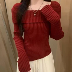 Truien & Vesten Dames*NANCY - Luxe Zomerse Trui voor Dames Rood