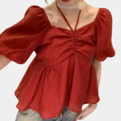 Blazers & Blouses Dames*Nanna - Stijlvolle damesblouse met pofmouwen voor de zomer