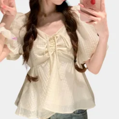 Blazers & Blouses Dames*Nanna - Stijlvolle damesblouse met pofmouwen voor de zomer