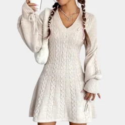 Jurken & Jumpsuits Dames*NATALIE - Elegante Vhals Zomerjurk voor Dames Wit