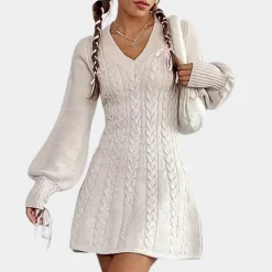 Jurken & Jumpsuits Dames*NATALIE - Elegante Vhals Zomerjurk voor Dames Wit