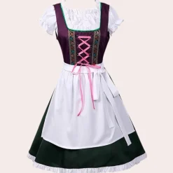Jurken & Jumpsuits Dames*Natascha - Betoverende Zomerse Dirndl Jurk voor Oktoberfest Paars