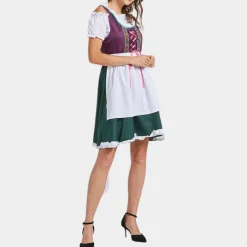 Jurken & Jumpsuits Dames*Natascha - Betoverende Zomerse Dirndl Jurk voor Oktoberfest Paars