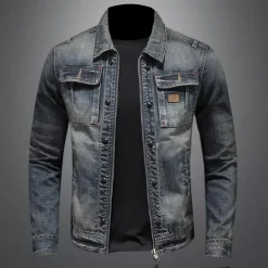 Jassen Heren*NATHAN - Stijlvol Zomers Spijkerjack voor Heren Blauwgrijs