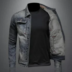 Jassen Heren*NATHAN - Stijlvol Zomers Spijkerjack voor Heren Blauwgrijs