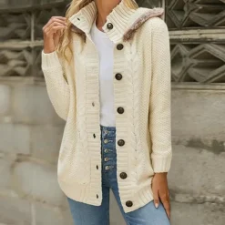 Truien & Vesten Dames*NAYLANI - Trendy Zomervest Met Capuchon voor Dames Beige