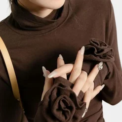 Topjes & Shirts Dames*NAYRA - Elegante Overhemd voor Dames Bruin