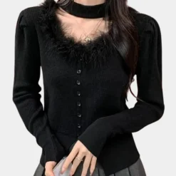 Truien & Vesten Dames*NEOMA - Luchtige Klassieke Gebreide Zomertrui voor Dames Zwart