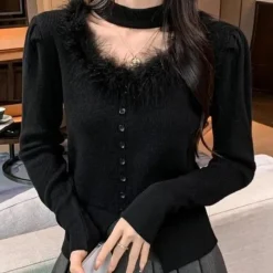 Truien & Vesten Dames*NEOMA - Luchtige Klassieke Gebreide Zomertrui voor Dames Zwart