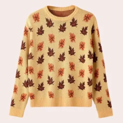 Truien & Vesten Dames*Nerina - Elegante gebreide dames trui met bladmotief voor de zomer