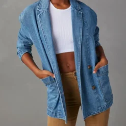Jassen Dames*Nessa - Casual en stijlvolle denim jas voor dames, perfect voor de lente en zomer Blauw