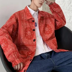 Jassen Heren*Nev - Trendy Lange Mouwen Herenjack met Paisleymotief voor Zomeravonden