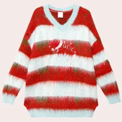 Truien & Vesten Dames*NIANA - Trendy Zomerse Trui voor Dames Rood Blauw