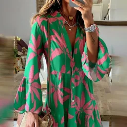 Jurken & Jumpsuits Dames*NICOLLETTE - Elegante boho zomerjurk Groen