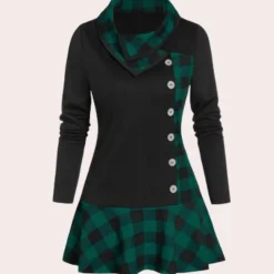 Jurken & Jumpsuits Dames*Niki - Tijdloze Midi-jurk met ruitmotief voor dames - Zomerse Stijl