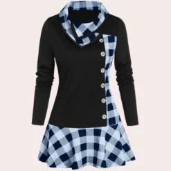 Jurken & Jumpsuits Dames*Niki - Tijdloze Midi-jurk met ruitmotief voor dames - Zomerse Stijl