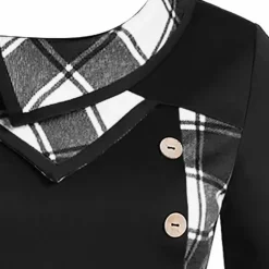 Jurken & Jumpsuits Dames*Niki - Tijdloze Midi-jurk met ruitmotief voor dames - Zomerse Stijl