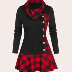 Jurken & Jumpsuits Dames*Niki - Tijdloze Midi-jurk met ruitmotief voor dames - Zomerse Stijl