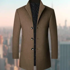 Leren Jassen Heren|Jassen Heren*NIKOLAOS - Nette lange jas voor heren