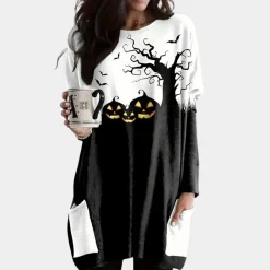 Truien & Vesten Dames*Nikolett - Lichte Zomer Halloween Sweatshirt voor dames