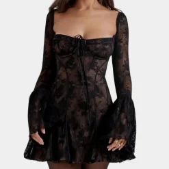 Jurken & Jumpsuits Dames*Nikolina - Romantische Zomer Mini Jurk met Kanten