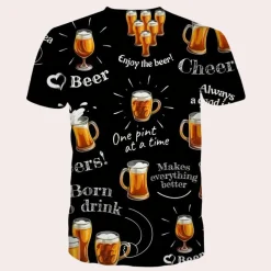 Shirts Heren*Nikos - Speelse print Zomer Oktoberfest T-Shirt voor heren