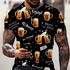 Shirts Heren*Nikos - Speelse print Zomer Oktoberfest T-Shirt voor heren