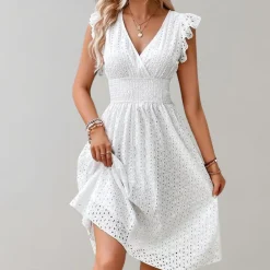 Jurken & Jumpsuits Dames*Noki - Luchtige zomerjurk voor dames Wit