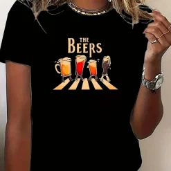 Topjes & Shirts Dames*Noor - Zomer Oktoberfest pintenfeest t-shirt voor dames