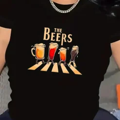 Topjes & Shirts Dames*Noor - Zomer Oktoberfest pintenfeest t-shirt voor dames