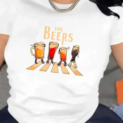 Topjes & Shirts Dames*Noor - Zomer Oktoberfest pintenfeest t-shirt voor dames