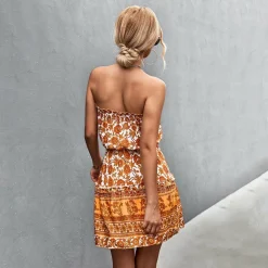 Jurken & Jumpsuits Dames*NORI - Bloemen tube top mini zomerjurk