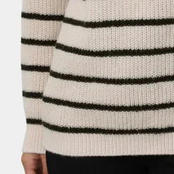 Truien & Vesten Dames*Nydia - Dames Casual Gestreept Gebreid Half Rits Zomertrui