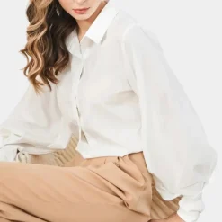 Blazers & Blouses Dames*Oceane - Elegante damesblouse met bisschopsmouwen voor de zomer