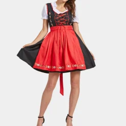 Jurken & Jumpsuits Dames*Octavia - Elegante Zomerse Oktoberfest Dirndl voor dames Rood