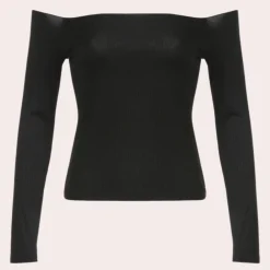 Topjes & Shirts Dames*Off-shoulder damestop met lange mouwen voor de zomer Zwart