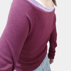 Topjes & Shirts Dames*Off-shoulder damestop met lange mouwen voor de zomer Paars