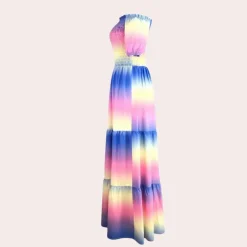 Jurken & Jumpsuits Dames*Off-shoulder gelaagde damesjurk voor de zomer Gemengde Kleur