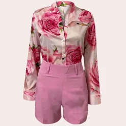 Sets Dames*Ora - Verfrissende zomerset met blouse en shorts voor de zomer