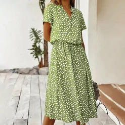 Jurken & Jumpsuits Dames*ORANE - Zomerse bedrukte v-hals jurk