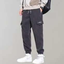 Broeken Heren*Osvald - Luchtige casual corduroy cargo broek voor heren - Zomereditie