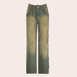 Broeken & Rokken Dames*Oversized cargojeans voor dames - Perfect voor de zomer Blauw