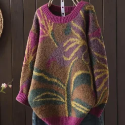 Truien & Vesten Dames*PATRICIA - Luchtige Gebloemde Zomertrui voor Dames Paars