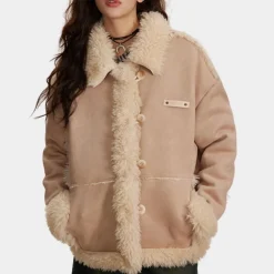 Jassen Dames*PATRICIA - Trendy Winterjas voor Dames Beige