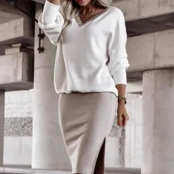 Sets Dames*Paulina - Elegante Zomerse Damestop en Rok Combo Wit