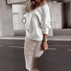 Sets Dames*Paulina - Elegante Zomerse Damestop en Rok Combo Wit